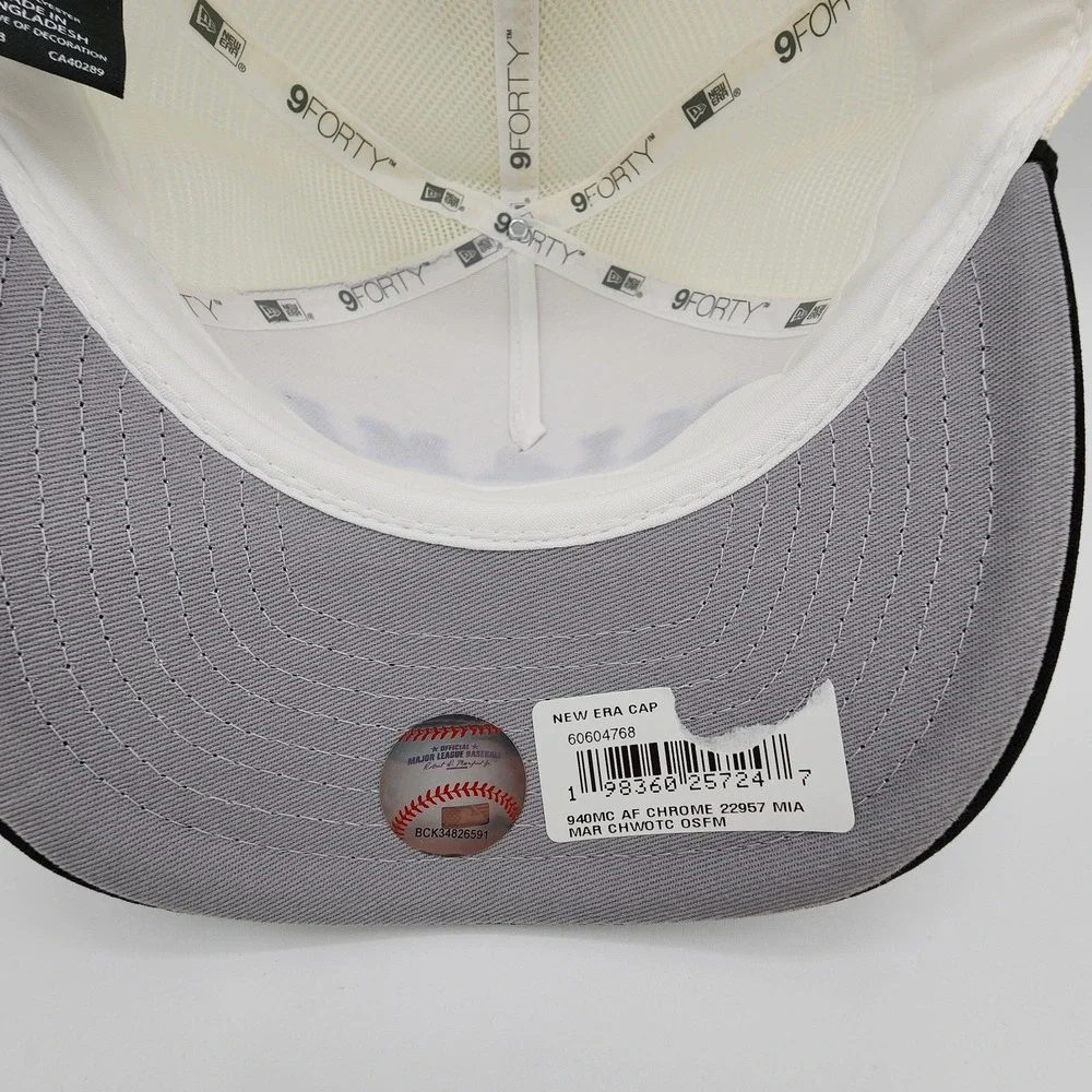 New Era Miami Marlins Hat‎ Arch Glitz 9Forty MLB Snapback Mesh Back Rope Cap NEW